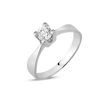 Diamantring aus 14 kt Weißgold mit 0,30 kt Brillant